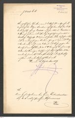 k.k. naturhistorisches Hofmuseum, Intendanzakten 1885-1896 (Hauer), Aktenzahl Z.604/1889, Seite 1